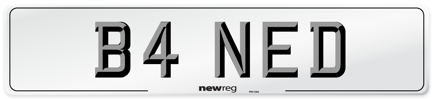 B4 NED Number Plate from New Reg